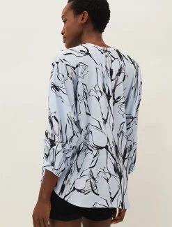 Shirts & Blouses^Phase Eight Kalila Tulip Print Blouse Blue/Black