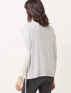 Knitwear^Phase Eight Karina D-Ring Colourblock Fine Knit Jumper Grey/Ivory