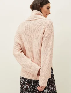 Knitwear^Phase Eight Karine Chunky Roll Neck Jumper Pale Pink