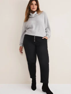 Trousers & Shorts^Phase Eight Karlie Button Through Straight Leg Jeans Black