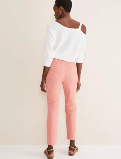 Trousers & Shorts^Phase Eight Karlie Button Through Straight Leg Jeans Apricot