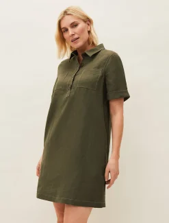 Dresses^Phase Eight Kathy Linen Dress Khaki