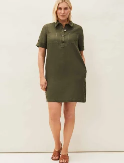 Dresses^Phase Eight Kathy Linen Dress Khaki