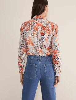 Shirts & Blouses^Phase Eight Katie Cotton Floral Blouse Multi-Coloured