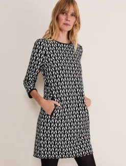 Dresses^Phase Eight Katrine Geo Jacquard Dress Black/Ivory