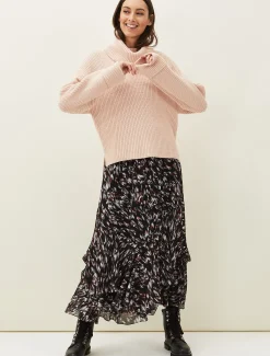 Skirts^Phase Eight Kayley Abstract Print Maxi Skirt Navy/Multi