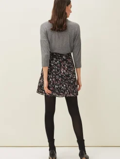Knitwear^Phase Eight Kayley Abstract Print Mini Skirt Navy/Multi