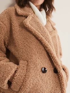 Coats^Phase Eight Kelsey Short Teddy Coat Camel
