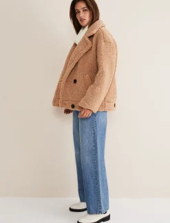 Coats^Phase Eight Kelsey Short Teddy Coat Camel