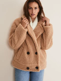 Coats^Phase Eight Kelsey Short Teddy Coat Camel