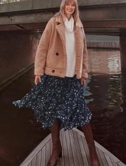 Coats^Phase Eight Kelsey Short Teddy Coat Camel