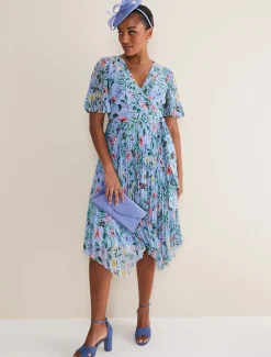 Dresses^Phase Eight Kendall Floral Midi Dress Multi-Coloured