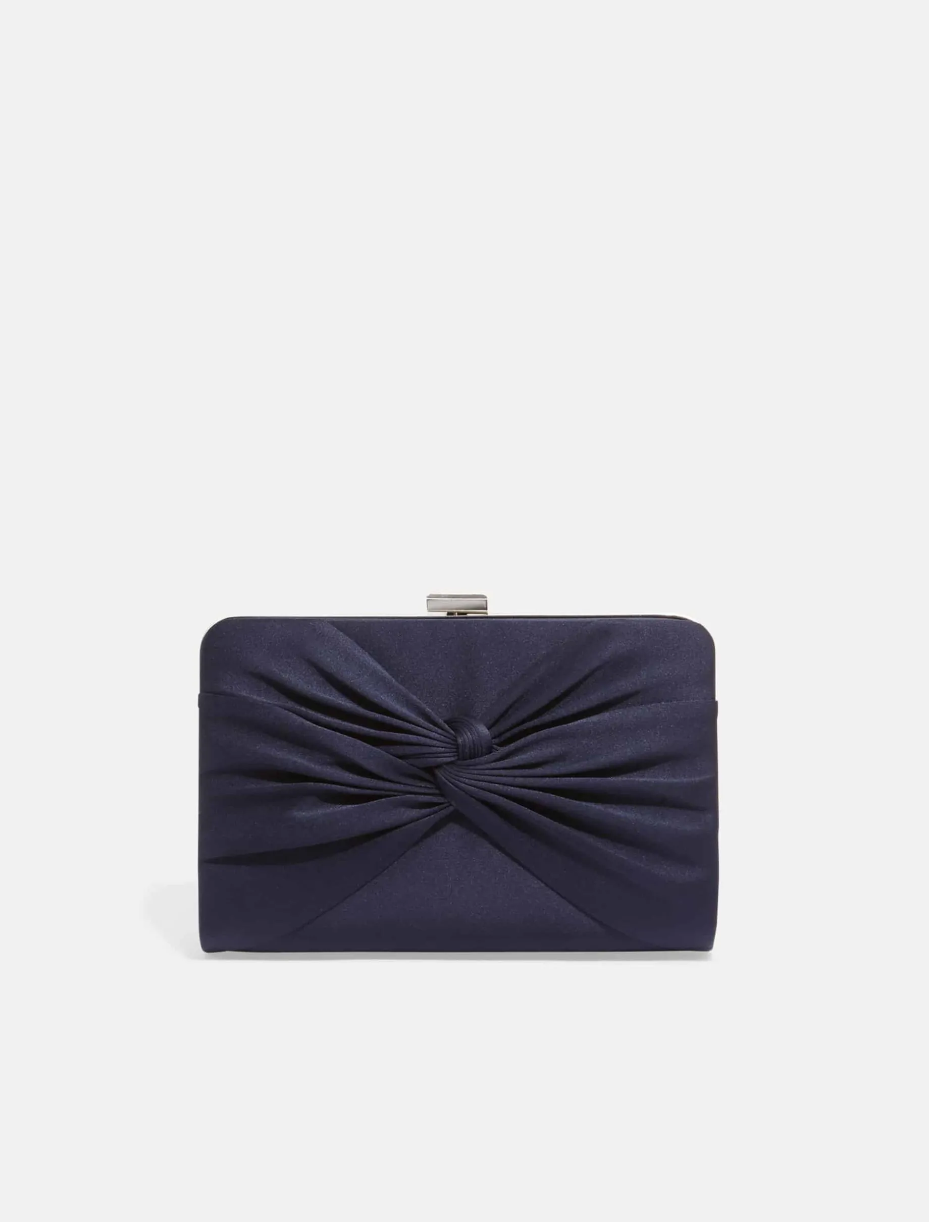Bags^Phase Eight Kendall Satin Knot Front Clutch Bag Navy