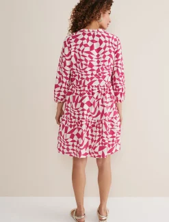 Dresses^Phase Eight Kesia Geo Swing Dress Pink