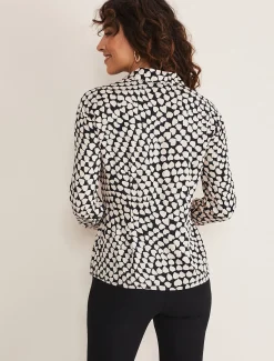 Shirts & Blouses^Phase Eight Kesia Ruched Front Heart Print Shirt Black/Camel