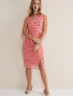 Dresses^Phase Eight Khy Geo Wrap Mini Dress Pink Multi