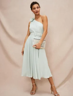 Dresses^Phase Eight Kiki One Shoulder Midi Dress Eau De Nil