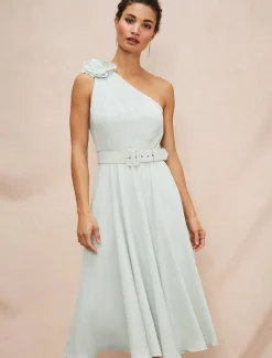 Dresses^Phase Eight Kiki One Shoulder Midi Dress Eau De Nil