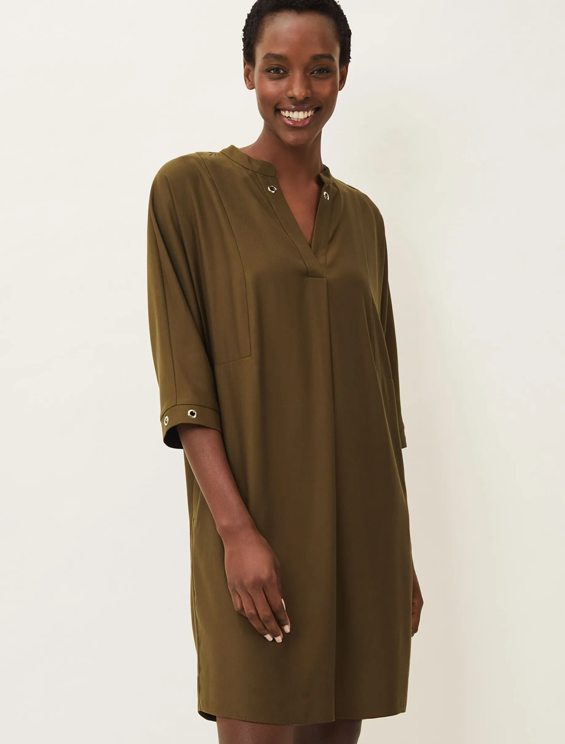 Dresses^Phase Eight Kiran Eyelet Tunic Dress Khaki