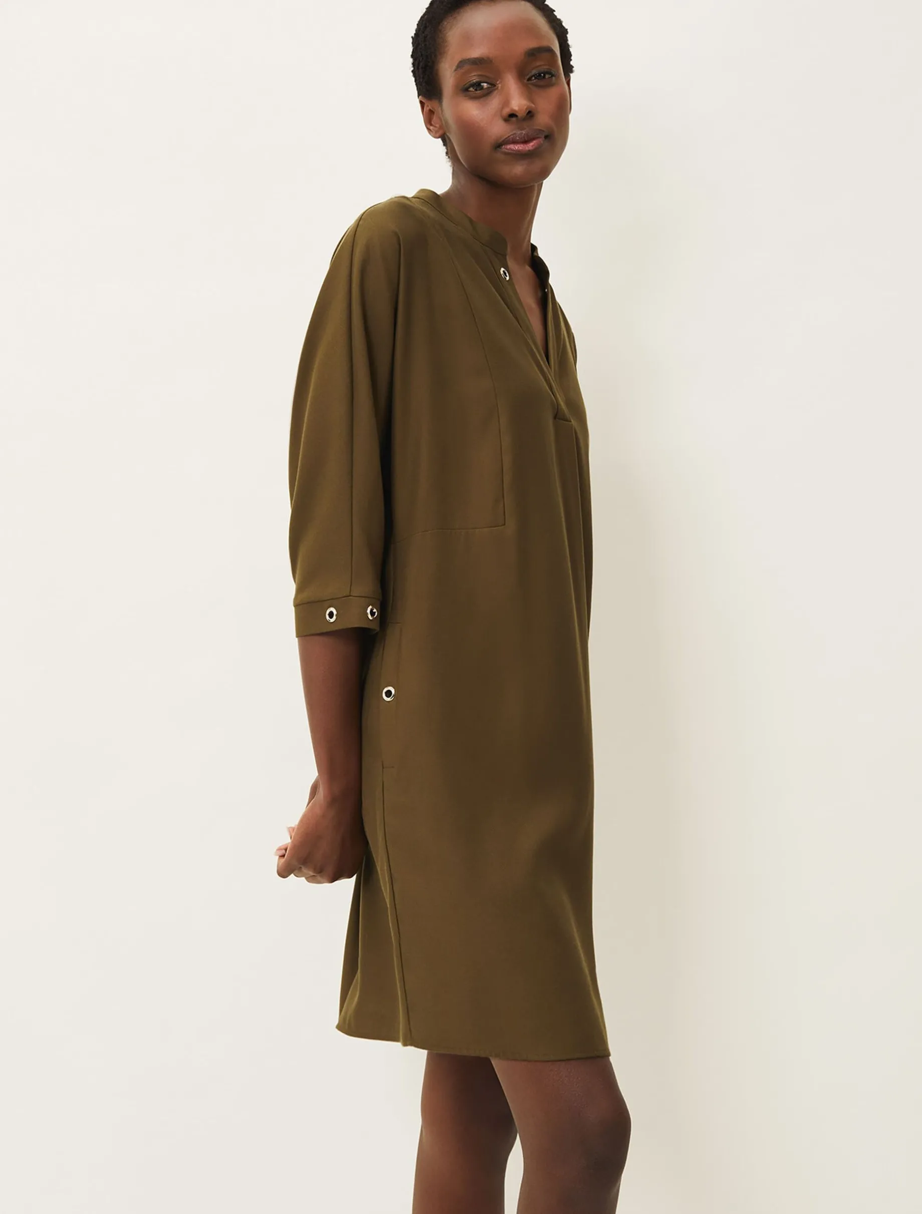 Dresses^Phase Eight Kiran Eyelet Tunic Dress Khaki