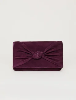 Bags^Phase Eight Knot Front Clutch Bag Plum