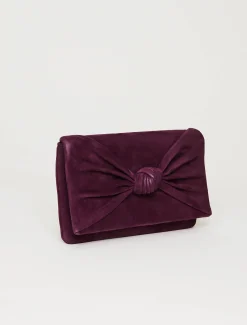 Bags^Phase Eight Knot Front Clutch Bag Plum