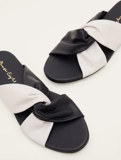 Sandals & Wedges^Phase Eight Knotted Flat Sandal Navy/Ivory
