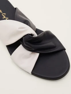 Sandals & Wedges^Phase Eight Knotted Flat Sandal Navy/Ivory