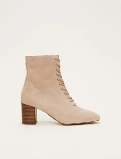Heels^Phase Eight Lace Up Ankle Boot Winter White