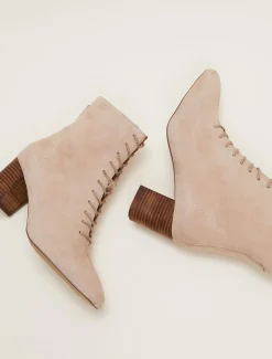 Heels^Phase Eight Lace Up Ankle Boot Winter White