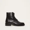 Boots^Phase Eight Lace Up Leather Flat Boots Black