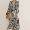 Dresses^Phase Eight Lara Midi Dress Black/Ivory