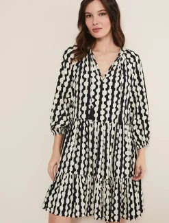 Dresses^Phase Eight Lara Swing Dress Black/Stone