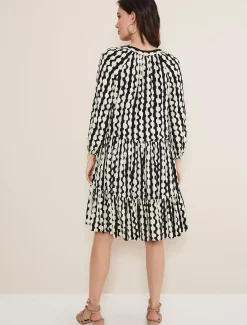 Dresses^Phase Eight Lara Swing Dress Black/Stone