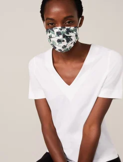 Scarves & Ponchos^Phase Eight Larissa Leaf Face Mask Green