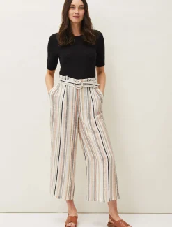 Trousers & Shorts^Phase Eight Laurie Stripe Culottes Neutral