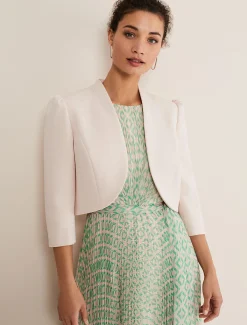 Jackets^Phase Eight Leanna Cropped Jacket Cameo