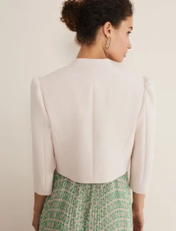 Jackets^Phase Eight Leanna Cropped Jacket Cameo