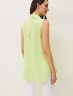 Shirts & Blouses^Phase Eight Leanne Linen Shirt Lime
