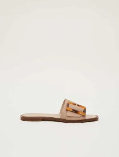 Sandals & Wedges^Phase Eight Leather Buckle Flat Sandals Neutral