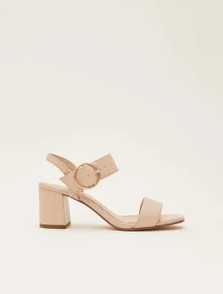 Sandals & Wedges^Phase Eight Leather Buckle Sandals Neutral