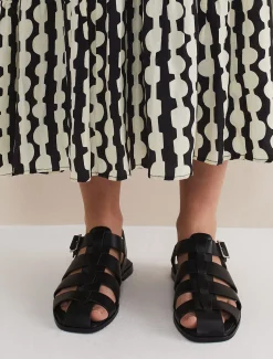 Sandals & Wedges^Phase Eight Leather Chunky Strap Sandal Black