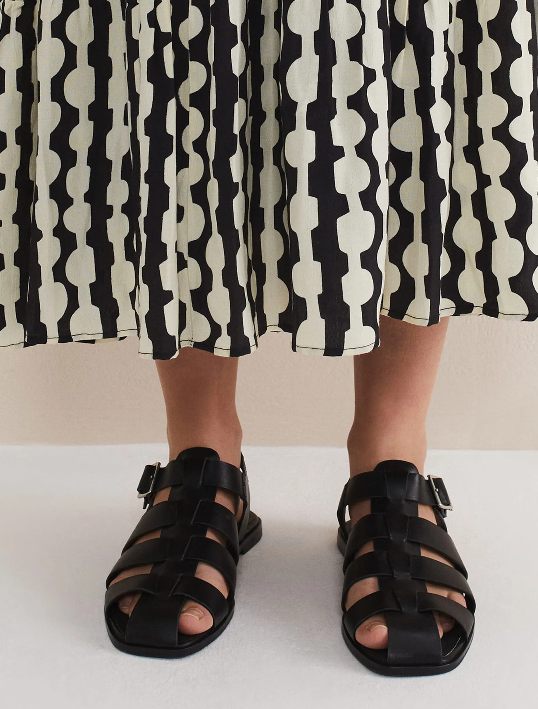 Sandals & Wedges^Phase Eight Leather Chunky Strap Sandal Black
