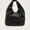 Bags^Phase Eight Leather Hobo Slouch Bag Black