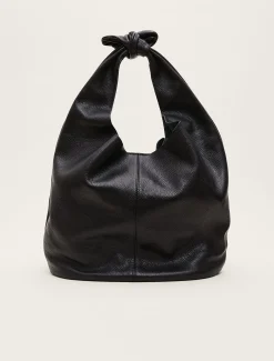 Bags^Phase Eight Leather Hobo Slouch Bag Black