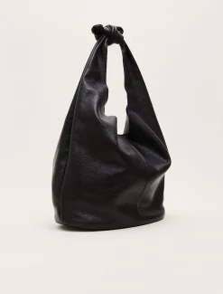 Bags^Phase Eight Leather Hobo Slouch Bag Black
