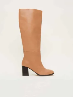 Heels^Phase Eight Leather Knee High Boots Camel