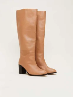 Heels^Phase Eight Leather Knee High Boots Camel