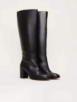 Heels^Phase Eight Leather Knee High Boots Black