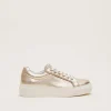 Flats^Phase Eight Leather Platform Trainers Gold